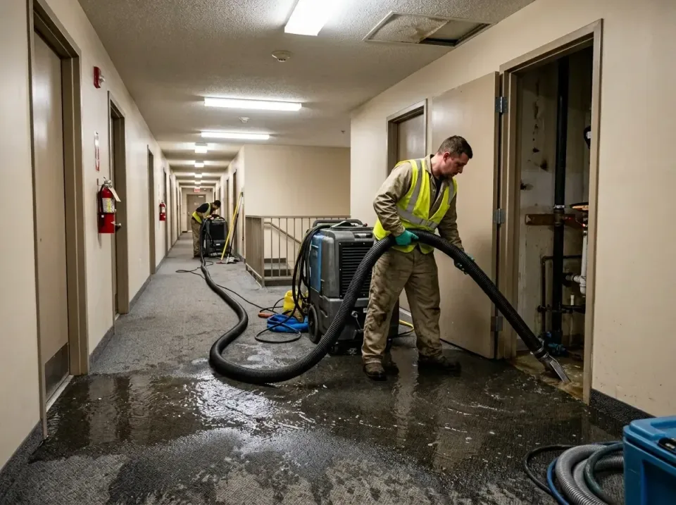 multi-unit-apartment-hallway-f-005 — frequently asked questions, Emergency Burst Pipe Water Extraction & Removal in St. Hedw…